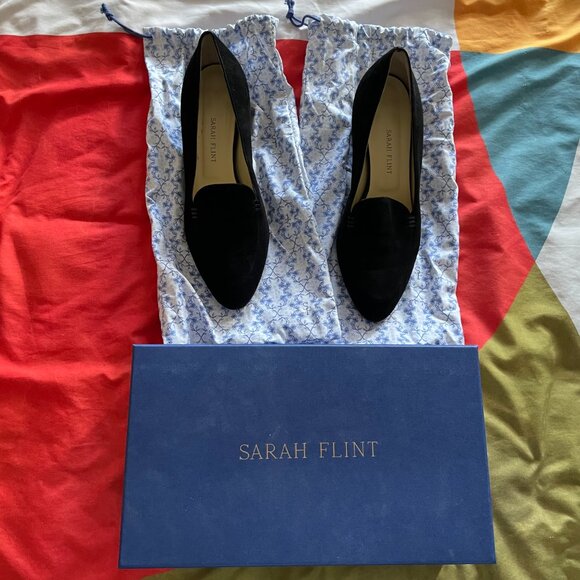 NIB SF257SBK Sarah Flint Rosie Heel Loafer in Black Suede - US 9.5 / IT 40.5 - Picture 3 of 9